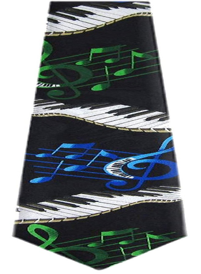 BUYYOURTIES KB-301 - ربطة عنق رجالية بتصميم لوحة مفاتيح - أسود، أزرق، أخضر - Image 2